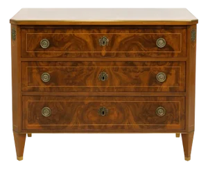 French Chest of Drawers in Walnut Burr with Bronze, 1800s