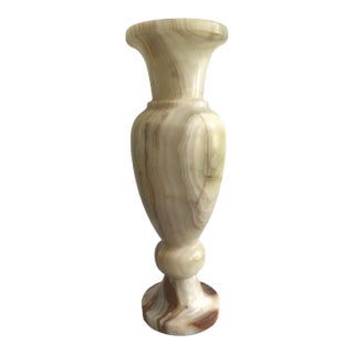 1960s Carved Onyx Urn Vase For Sale