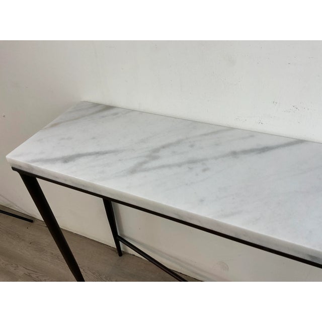Contemporary Contemporary Carrara Marble Console Table For Sale - Image 3 of 6