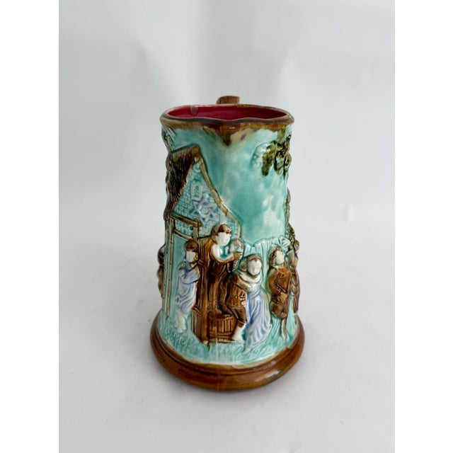 Ceramic Antique Majolica Pitcher by Mouzin Leach & Cie, Nimy-Les-Mons, 1890s For Sale - Image 7 of 10