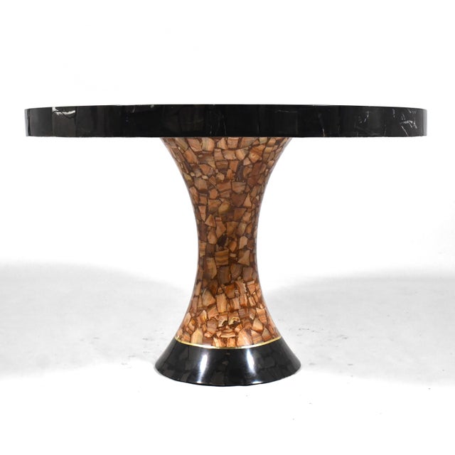 Metal Muller of Mexico Onyx Pedestal Dining Table/Center Table For Sale - Image 7 of 10