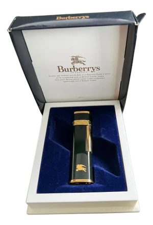 Vintage Burberry Cufflinks, 4 Piece Set in Original Case, "Circa 1990s"
