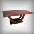 Superb extending table, created around 1930 in the pure Art Deco style. Its sculptural and balanced double curule base...