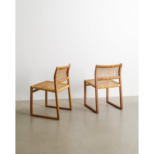 Danish Mid Century Wood & Rattan BM-61 & BM-62 Dining Chairs by Børge Mogensen, 1960s, Set of 14 For Sale - Image 8 of 11