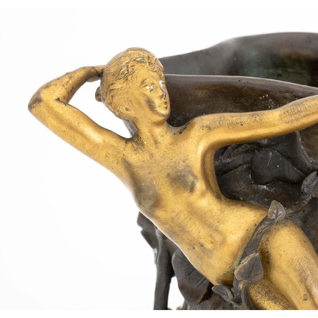 Beaux-Arts Jean Garnier Patinated Bronze Sculptural Vase For Sale - Image 3 of 10