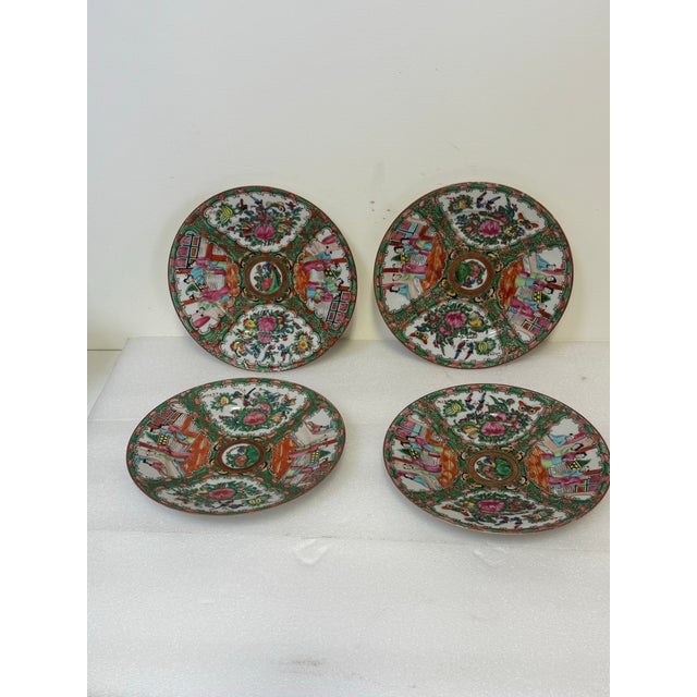 Antique Chinese Export Famille Rose Canton or Rose Medallion Porcelain Large Plates. For Sale - Image 12 of 12