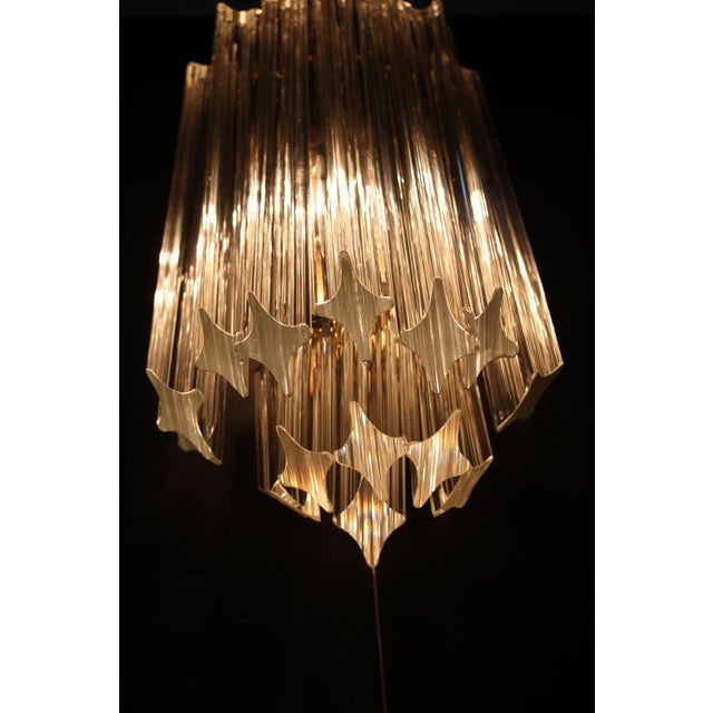 Vintage Glass Wall Light with 15 Rods from Venini, Italy, 1970s For Sale - Image 9 of 11