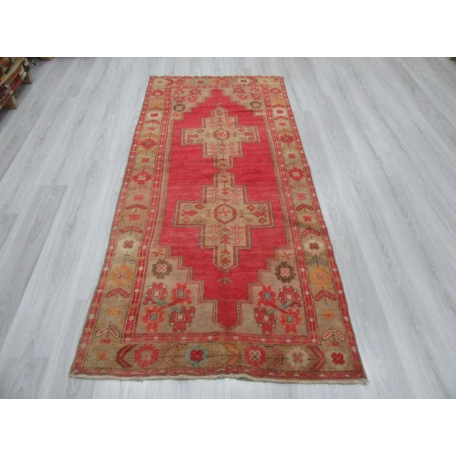 Vintage Unique wool rug from Konya region of Turkey. Approximately 45-55 years old. In very good condition