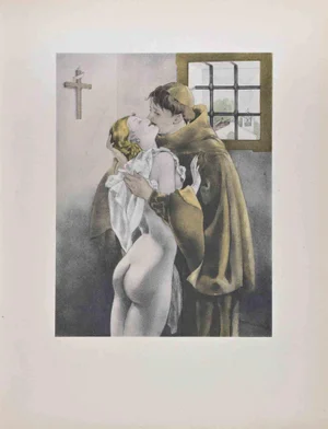 Umberto Brunelleschi, Les Amants, Lithograph, 1930s
