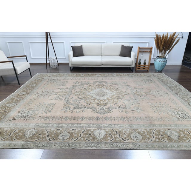 1970s Vintage Persian Handmade Wool Cotton Orange Area Rug For Sale - Image 11 of 11