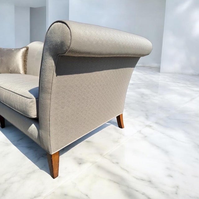 Mid-Century Modern Mid-Century Modern Inspired Theodore Alexander Upholstered Sofa For Sale - Image 3 of 11