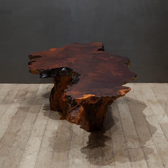 Mid 20th Century Vintage California Redwood Burl Coffee Table c.1960 For Sale - Image 5 of 11