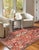 Contemporary 10x14 Lush Rustic Coral Traditional Geometric Hand Knotted Wool Carpet Rug For Sale - Image 3 of 8