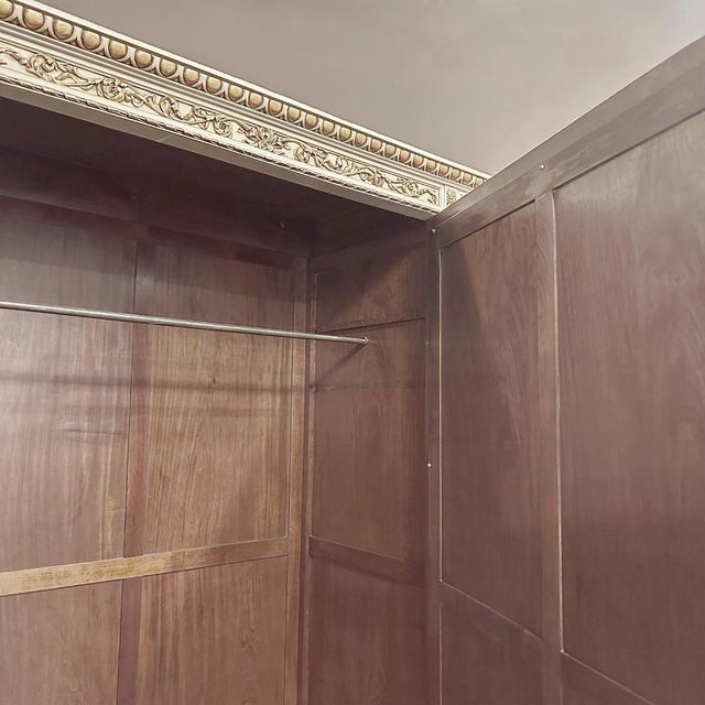 Antique Italian Neoclassical Painted Triple Armoire For Sale - Image 17 of 18