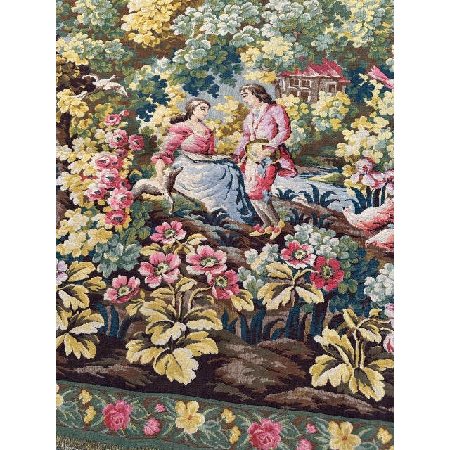 Textile French Aubusson Style Jacquard Tapestry, 1950s For Sale - Image 7 of 18