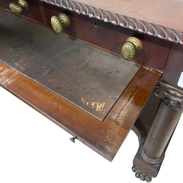 Mid 19th Century Antique Empire (Mid-Late 1800s) Sideboard With Mirrored Underside For Sale - Image 5 of 11