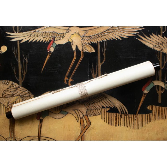 "Kimono Beauty" by Biho, C. 1950s Showa Era Japanese Silk Scroll Painting For Sale - Image 16 of 18