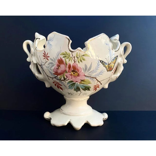 Vintage French Ceramic Planter, 1950 For Sale - Image 3 of 10