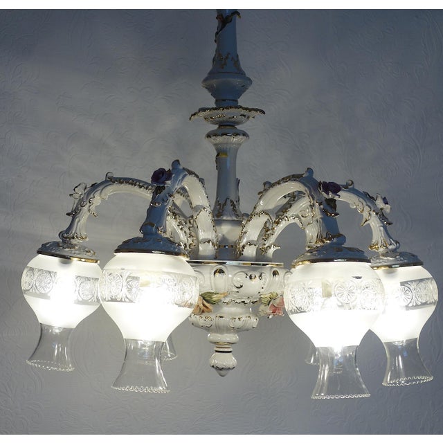 D. Bassano Porcelain Chandelier For Sale - Image 13 of 16