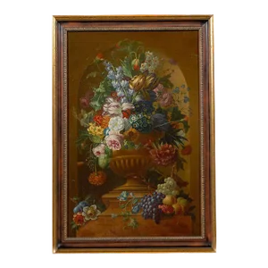 Swedish 1780s Floral Painting in the Manner of Paulus Theodorus van Brussel