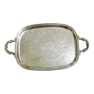Vintage Silver Plate Handled Butlers Tray, Engraved President's Club 1961 For Sale