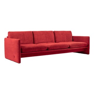Vintage Italian Modern Red Simone Sofa by Simon International, Italy, Circa 1972 For Sale