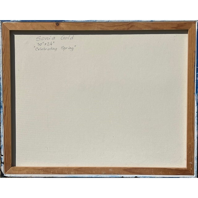 "Celebrating Spring " Original Abstract Colorful Mixed Media Painting by Sonia Gold For Sale - Image 4 of 12