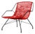 Brazilian Modern Red Synthetic Rope and Iron Armchair, Forma, Brazil, 1950s For Sale
