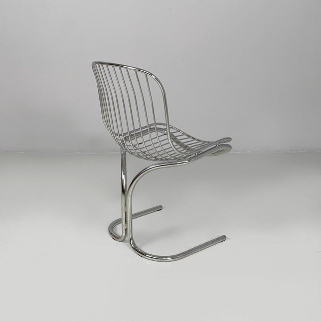 Italian Modern Chairs in Steel, 1970s, Set of 6 For Sale - Image 4 of 18
