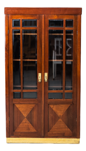 Art Nouveau Bookcase with Faceted Glass Details, Vienna, 1910s