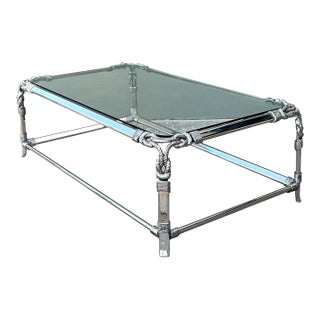 Vintage Chromed Rope and Knot Coffee Table For Sale