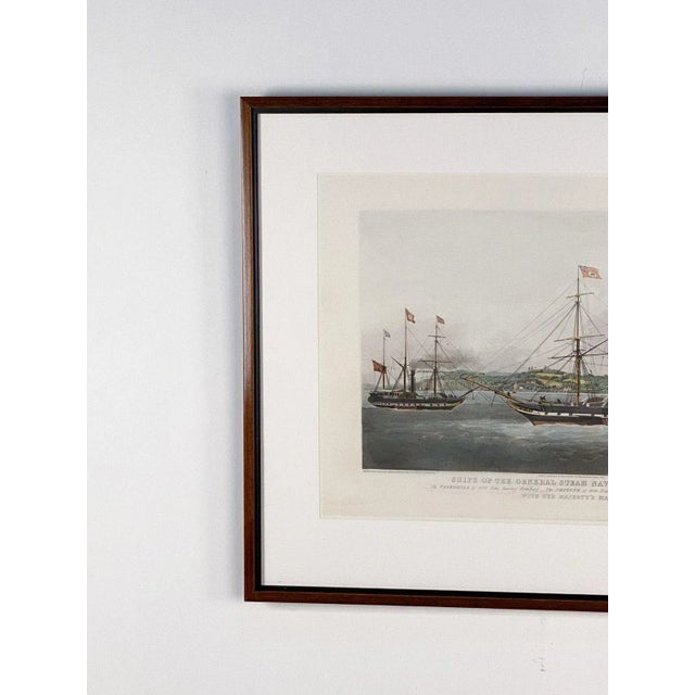 Vintage Hand-Colored Nautical Engraving, Circa 1920 For Sale - Image 4 of 6