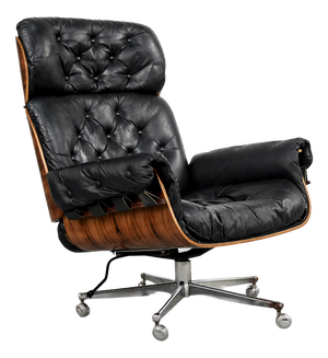 Mid-Century Modern Swiss Leather and Bentwood Lounge Chair by Martin Stoll for Giroflex, 1960s