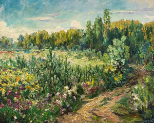 Georgij Moroz, Flowery Meadow, 2000, Oil Painting