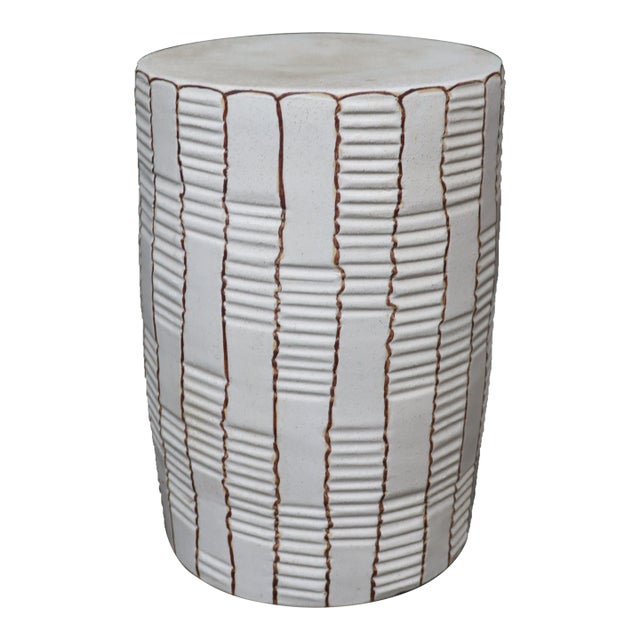 Mid Century Geometric Garden Stool For Sale