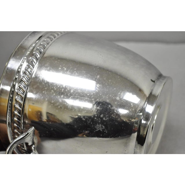 Vintage Sheffield Victorian Silver Plated Glass Lined Bar Ice Bucket W/ Lid For Sale - Image 13 of 15