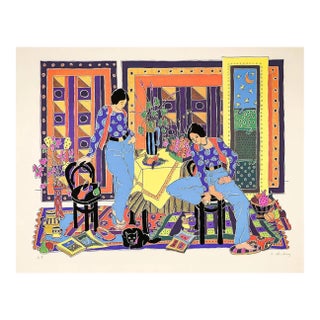 1978 Estelle Ginsburg Moon Stone Maximalist Lithograph For Sale