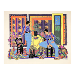 1978 Estelle Ginsburg Moon Stone Maximalist Lithograph