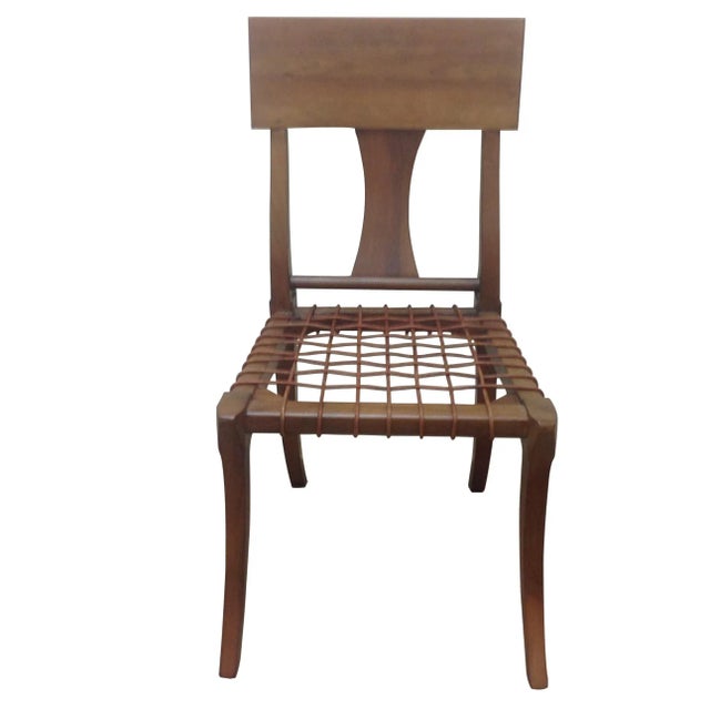 T.H. Robsjohn Gibbings Modern Medellin Mid-Century Style Solid Walnut Klismos Dining Chair For Sale - Image 4 of 5