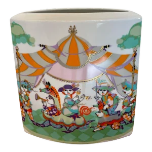 Bjorn Wiinblad for Rosenthal Commedia Dell Arte Large Mid-Century Danish Faience Ceramics Vase #36