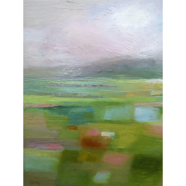 Contemporary Modernist 'Severn Haze' Original Abstract Landscape Oil Painting, Framed For Sale - Image 10 of 12