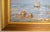 Wood Early 20th Century Blue Water Landscape Oil on Canvas Painting Plein Air Gold Frame For Sale - Image 7 of 11