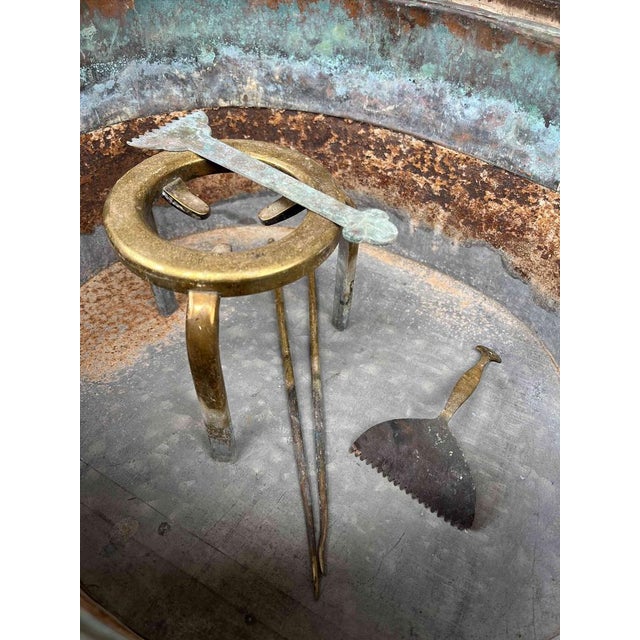 Japanese Hibachi in Copper and Wood, Set of 6 For Sale - Image 14 of 18