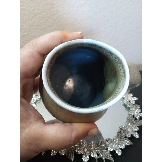 EXQUISITE Artisan Signed Glazed Stoneware Bud Pitcher Made In Italy This exquisite artisan signed glazed stoneware bud...