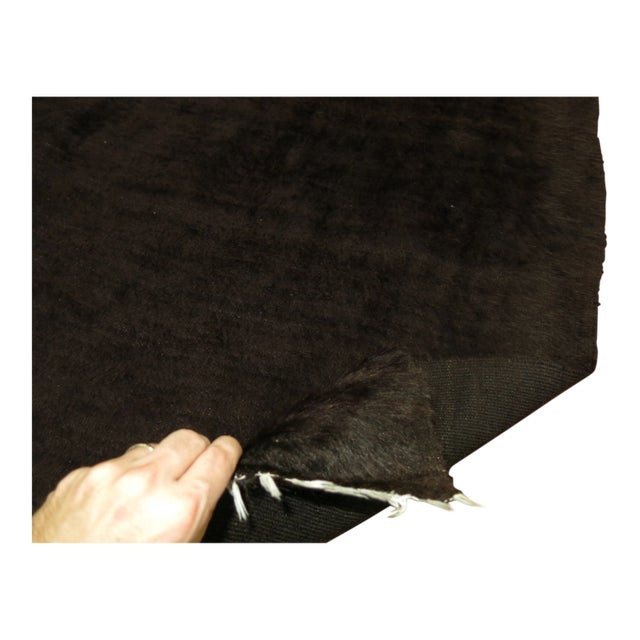 Vintage Black Mohair Rug - 4'6" x 6'3" For Sale