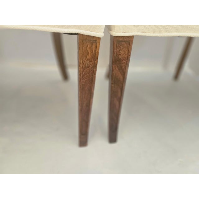 Traditional Newly Upholstered 1940s Tailored French Club Lounge Chairs -a Pair For Sale - Image 3 of 9