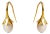 Dainty Gold Vermeil & Pearl Design Statement Earrings, A Pair For Sale