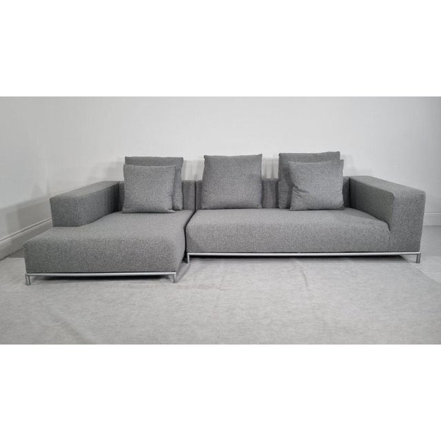George L-Shaped Sectional in Mid-Grey Lambswool by Antonio Citterio for B&B Italia For Sale - Image 3 of 7