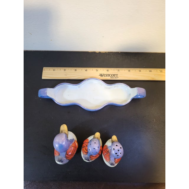 Vintage Japanese Lusterware 4 Piece Duck Condiment Set For Sale - Image 16 of 16