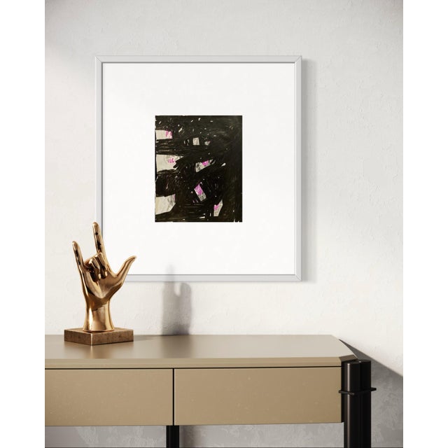 A classic example of traditional abstract expressionist painting by mid career artist Ben Junta. Sold Unframed